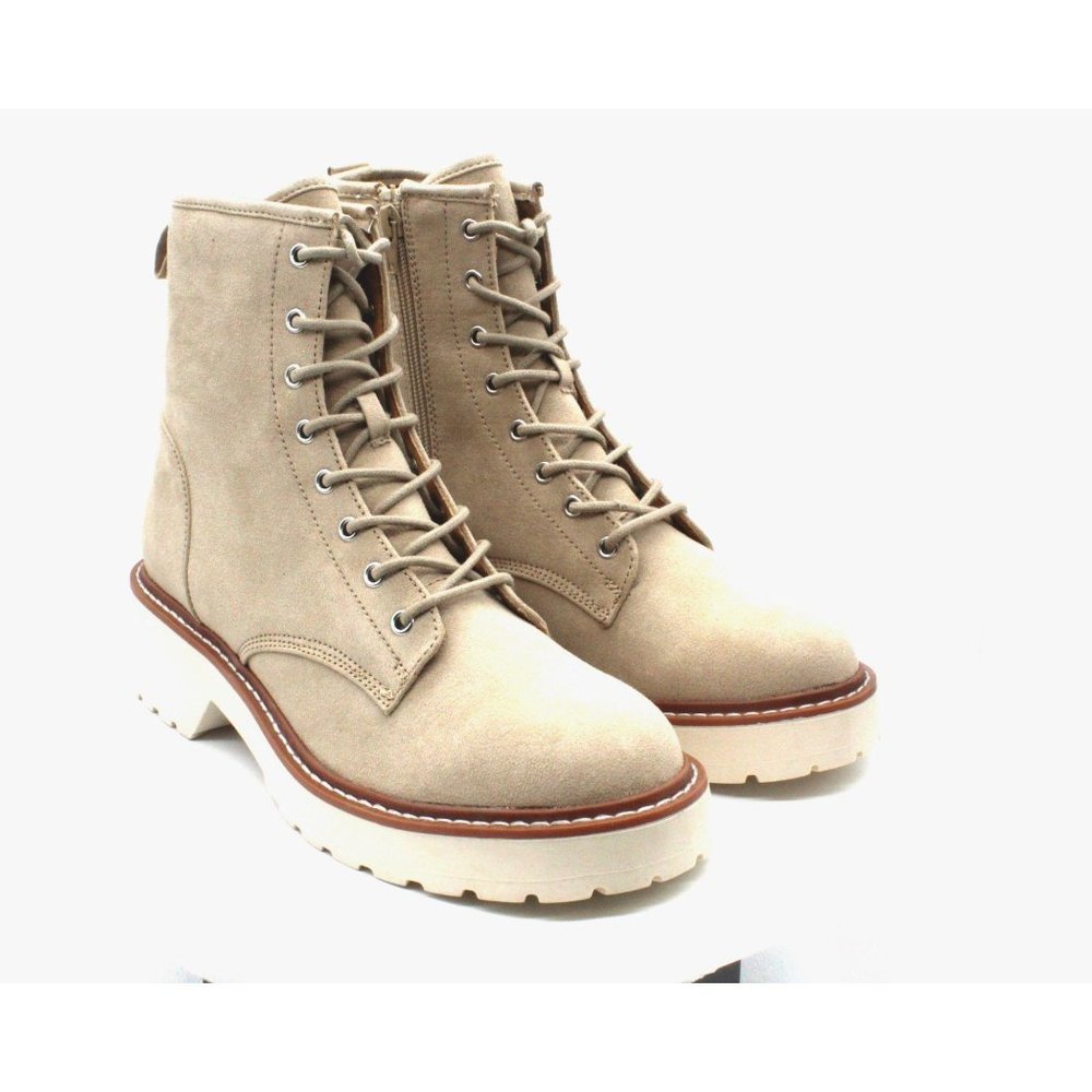 Madden Girl Carra Lace-Up Lug Sole Combat Boots